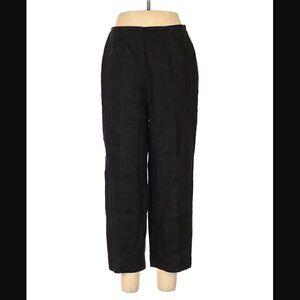 Talbots Pants 12 Irish Linen High Waist Cropped Vintage Black